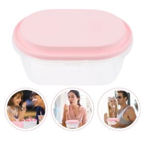 DOITOOL 2pcs Ice Cream Storage Freezer Container With Lids Ice Cream Tubs Freezer Containers for Homemade Ice Cream 1000ml Pink