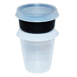 Tupperware Set of 2 Mini Containers 1 Ounce Smidget and 2 Ounce Midget Clear and Black