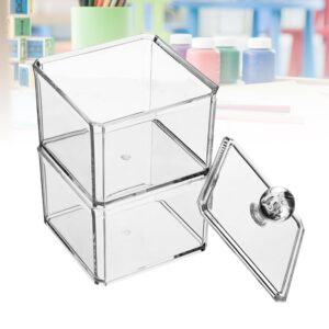 Anneome Makeup Storage Organizer Box 1 PC Double Container Transparency Layers Storage Acrylic Food Organizer Cover Tea Sorting Kitchen Bag with Clear Organizer Box