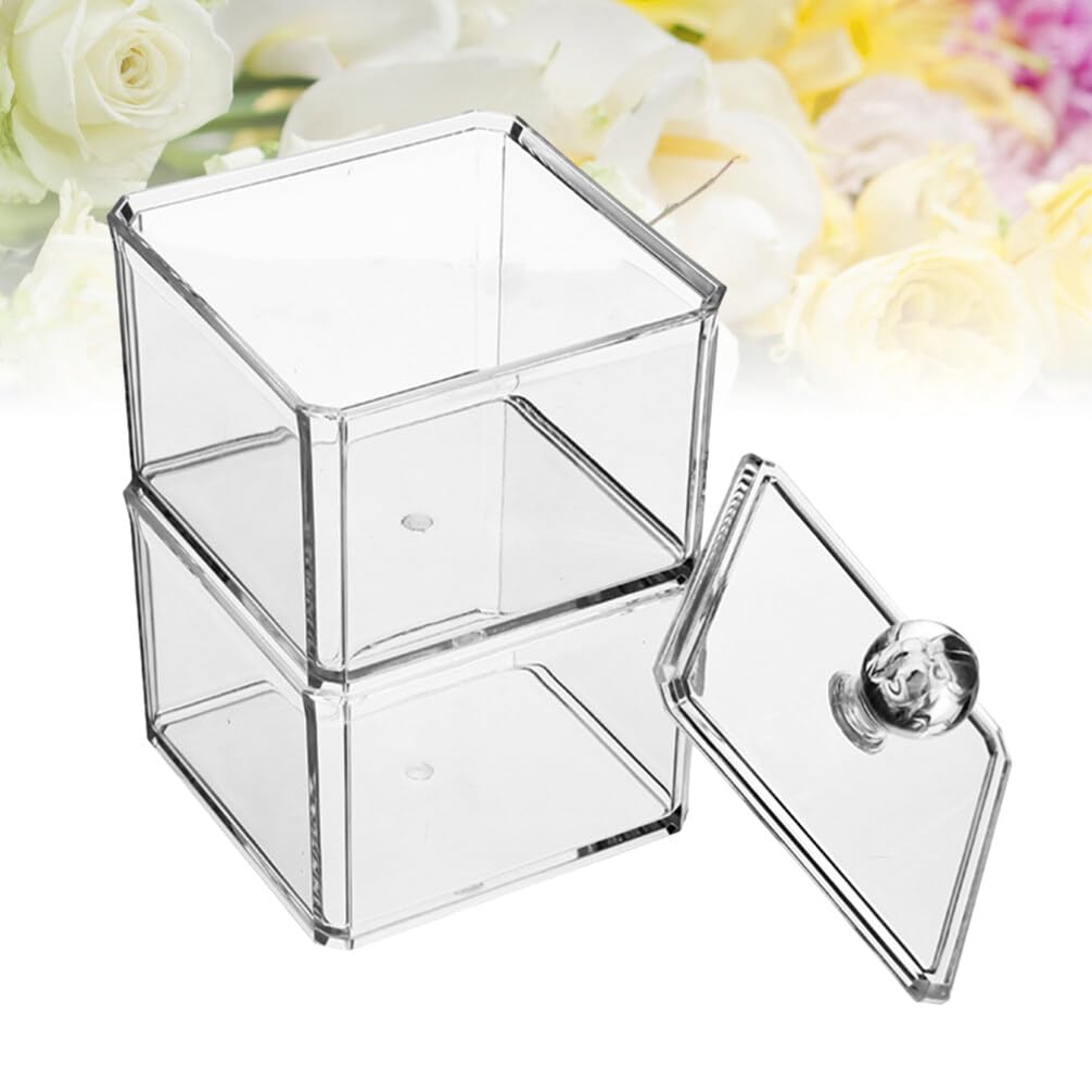 Anneome Makeup Storage Organizer Box 1 PC Double Container Transparency Layers Storage Acrylic Food Organizer Cover Tea Sorting Kitchen Bag with Clear Organizer Box