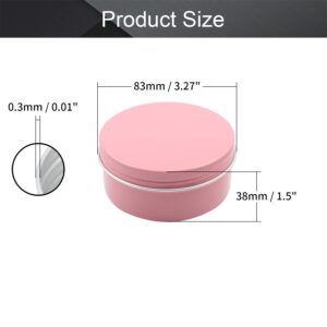 Fielect 6 Pcs Aluminum Round Cans with Lid, 5 Oz Metal Tins Food Candle Containers with Screw Tops for Crafts, Food Storage, DIY Pink 150ml