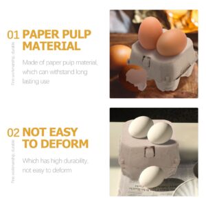 Zerodeko 100 pcs pulp egg tray egg paper carton egg carton for farm pulp paper egg tray egg transport holder egg holder for refrigerator mini eggs empty egg carton blank packing supplies