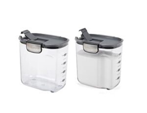 progressive international prokeeper+ clear plastic airtight food baker's kitchen storage organization container canister set with magnetic accessories, 2- piece set (sugar 2.5-quart)