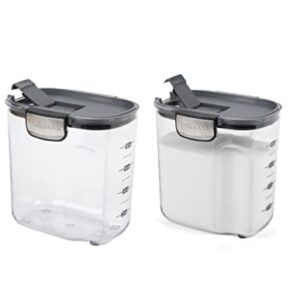 Progressive International ProKeeper+ Clear Plastic Airtight Food Baker's Kitchen Storage Organization Container Canister Set with Magnetic Accessories, 2- Piece Set (Sugar 2.5-Quart)