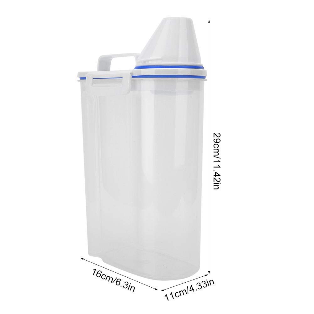 Yosoo 2Pcs Rice Storage Bin, Portable Sealed Cereal Plastic Food Storage Box, Crisper Grains Prevention Box Flour Storage Bin Food Container with Pour Spout A Measuring Cup