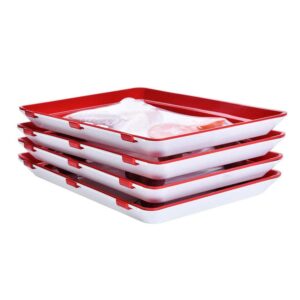 yily 4 pcs plastic preservation tray creative food preservation tray,replaceable magic elastic film buckle vacuum seal keeps food fresh,kitchen tools seal storage container