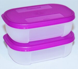 tupperware set of 2 freezer mates mini containers 4 ounces purple