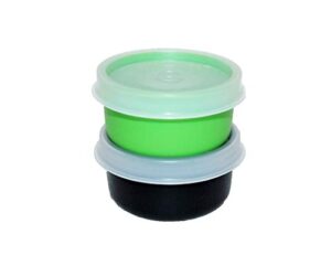tupperware set of 2 smidgets 1 ounce mini containers green black
