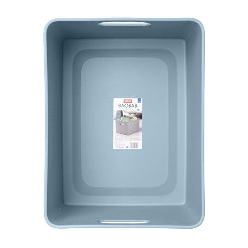 Tatay Storage Box Baobab, 22L Capacity, Polypropylene, BPA free, Mist Blue Measures 29.4 x 38.5 x 23 cm