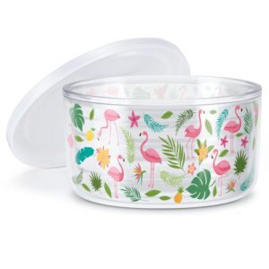 counterart flamingos double wall insulated unbreakable plastic travel bowl with lid holds 22 fluid ounces bpa free microwave safe dishwasher safe