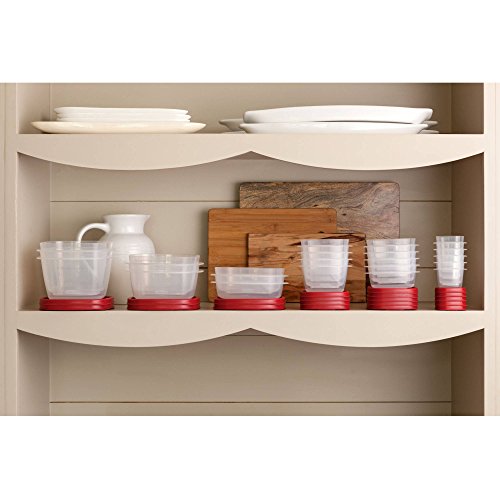 Rubbermaid Easy Find Lids Food Storage Container, 28-Piece Bonus Set, Red