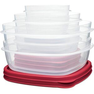 Rubbermaid Easy Find Lids Food Storage Container, 28-Piece Bonus Set, Red