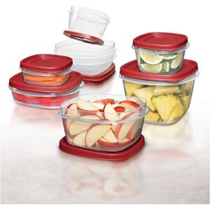 Rubbermaid Easy Find Lids Food Storage Container, 28-Piece Bonus Set, Red