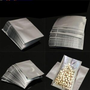 100pc Aluminum Foil Bags Front Clear Open Heat Seal Mylar Food Storage Pouches