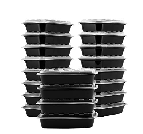 Snap Pak 12010 Storage Containers 28 oz. Clear Lid/Black Base BPA Free, Microwave, Freezer & Dishwasher Safe Air Tight Seal, Very Durable Keeps Food F