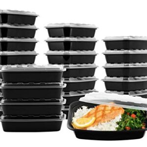 Snap Pak 12010 Storage Containers 28 oz. Clear Lid/Black Base BPA Free, Microwave, Freezer & Dishwasher Safe Air Tight Seal, Very Durable Keeps Food F