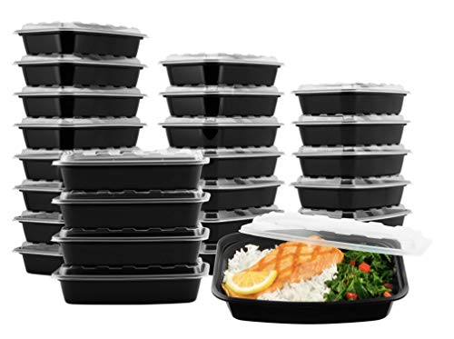 Snap Pak 12010 Storage Containers 28 oz. Clear Lid/Black Base BPA Free, Microwave, Freezer & Dishwasher Safe Air Tight Seal, Very Durable Keeps Food F