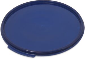 carlisle foodservice products storplus round food storage container lid with stackable design for catering, buffets, restaurants, polypropylene (pp), 12 to 22 quarts, royal blue