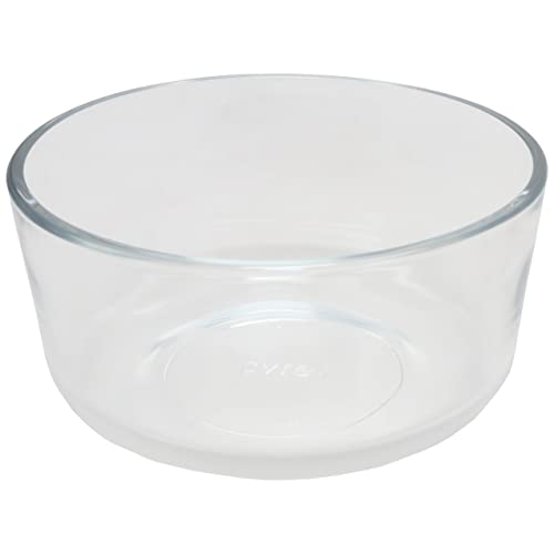 Pyrex Storage 4-Cup Round Dish with Red Plastic Cover, Clear (Case of 4 Containers), 4 pack
