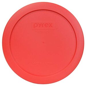 Pyrex Storage 4-Cup Round Dish with Red Plastic Cover, Clear (Case of 4 Containers), 4 pack