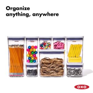 OXO Good Grips POP Container Set (3-PC Small Square Short + 1.7 Qt Rectangle) | White/Grey
