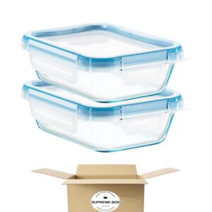 supreme box snapware 2-cup total solution rectangle food storage pyrex glass containers (pack of 2)