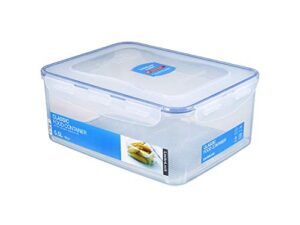 locknlock easy essentials food storage lids/airtight containers, bpa free, rectangle-186 oz-for flour & sugar, clear