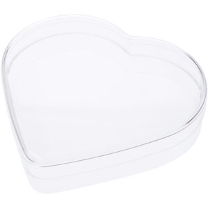 pioneer plastics 174c clear heart shaped plastic container, 6" w x 1.375" h