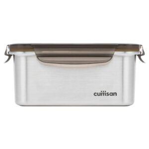 cuitisan signature rectangle airtight container no. 6 34.2oz, stainless steel food container, waterproof, microwave and dishwasher available