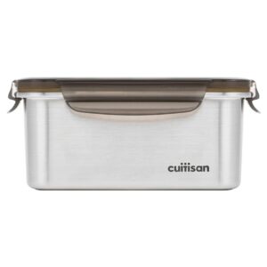 CUITISAN SIGNATURE RECTANGLE AIRTIGHT CONTAINER NO. 6 34.2oz, STAINLESS STEEL FOOD CONTAINER, WATERPROOF, MICROWAVE and DISHWASHER AVAILABLE