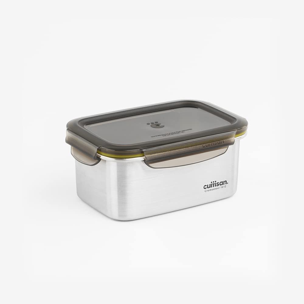 CUITISAN SIGNATURE RECTANGLE AIRTIGHT CONTAINER NO. 6 34.2oz, STAINLESS STEEL FOOD CONTAINER, WATERPROOF, MICROWAVE and DISHWASHER AVAILABLE