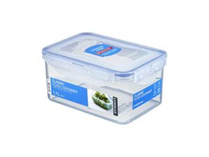 lock & lock easy essentials food storage lids/airtight containers, bpa free, rectangle-37 oz-for pasta, clear