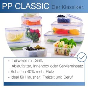 LOCK & LOCK Easy Essentials Food Storage lids/Airtight containers, BPA Free, Rectangle-37 oz-for Pasta, Clear