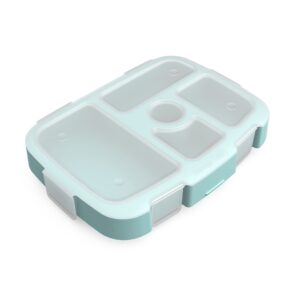 bentgo® kids prints tray with transparent cover - reusable, bpa-free, 5-compartment meal prep container with built-in portion control for healthy meals at home & on the go (sea life)