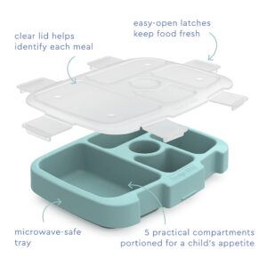 Bentgo® Kids Prints Tray with Transparent Cover - Reusable, BPA-Free, 5-Compartment Meal Prep Container with Built-In Portion Control for Healthy Meals At Home & On the Go (Sea Life)