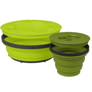 Sea to Summit X-Seal & Go Collapsible Food Storage Container, 2-Pack (S + L), Olive