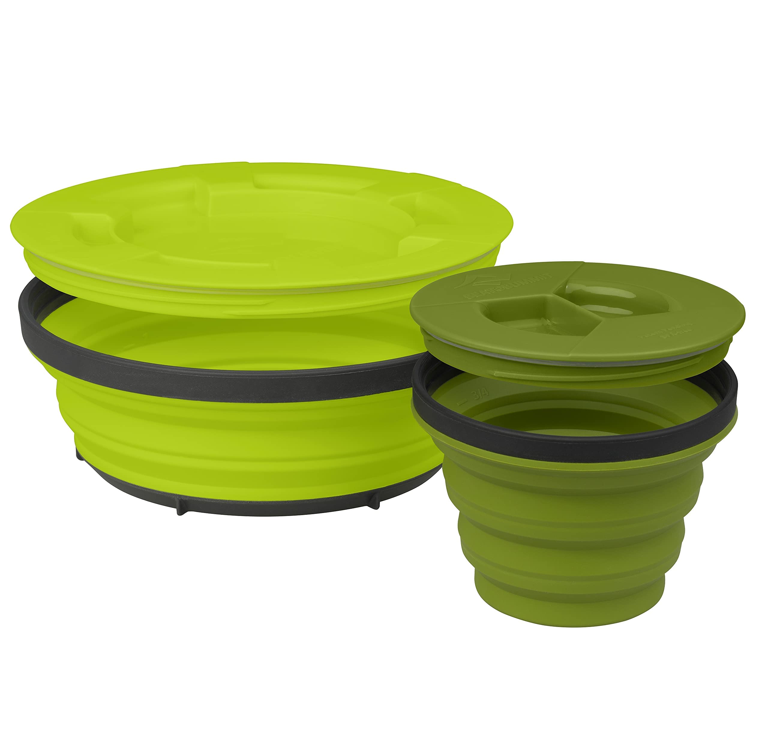 Sea to Summit X-Seal & Go Collapsible Food Storage Container, 2-Pack (S + L), Olive