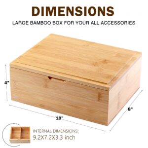 SafeDelux Bamboo Wooden Decorative Box and Aluminum Storage Jar