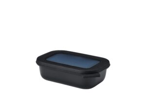 mepal cirqula multi bowl rectangular 500 ml nordic black-food storage box-stackable-dishwasher safe, 500ml
