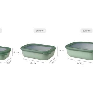 Mepal Cirqula Multi Bowl Rectangular 500 ml Nordic Black-Food Storage Box-Stackable-Dishwasher Safe, 500ml