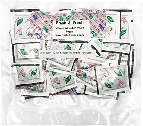 OXYGONE 400 CC [100 Packets] Premium Oxygen Absorbers for Food Storage, Oxygen Absorbers (2 Bag of 50 Packets) - ISO 9001 Certified Facility Manufactured