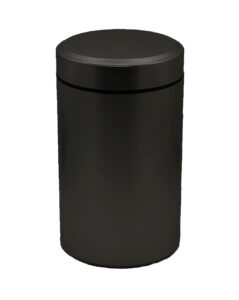 isnuff airtight aluminum storage jar portable proof container bottle multipurpose storage case screw-top lid lock odor for spices, coffee & teas 140ml (black)