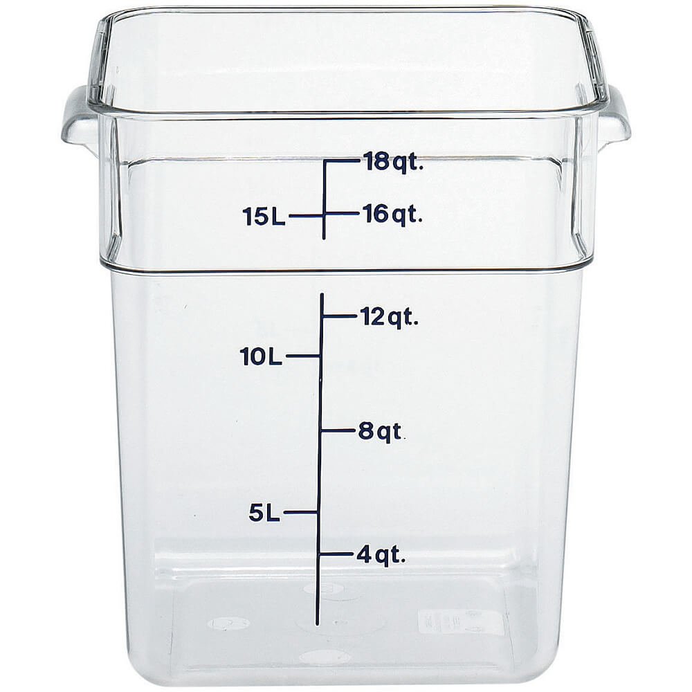 Cambro 18SFSCW135 CamSquare Clear Food Container With Handles 18 QT - Case of 6
