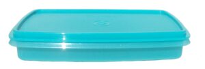 tupperware deli meat or cheese keeper slim line 9 x 5 inch container in aqua blue