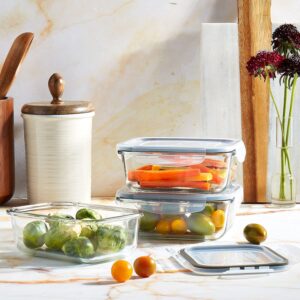 Mason Craft & More Leak Proof Glass BPA Free Plastic Locking Lid Food Storage container, 24 OUNCE SET, Clear