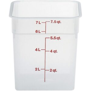 cambro 8sfspp190 camsquare food container 8 qt., case of 6