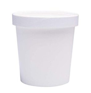 mr miracle 16 ounce soup / frozen dessert containers with lids in white. pack of 25 sets