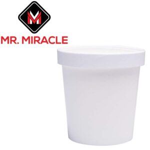 Mr Miracle 16 Ounce Soup / Frozen Dessert Containers with Lids in White. Pack of 25 Sets