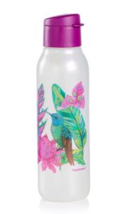 new tupperware hummingbird medium eco shimmers water bottle 25oz / 750ml purple
