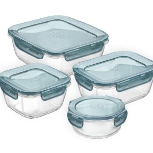 Bormioli Rocco Frigoverre Evolution Collection - 7 x 5.5 Inch Rectangle Container - 1 Liter (33.75oz) - Grey